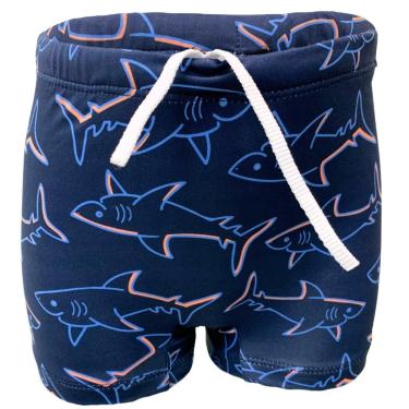 Imagem de Sunga Infantil Proteção Uv 50 Tubarão Tutuba Natação Juvenil Praia Piscina FIltro Solar Shark-Masculino