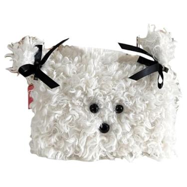 Imagem de DimyFew Porta-lenços E Guardanapos, Fácil de Encher, Ornamento Decorativo, Caixa de Papel Higiênico em Formato de Cachorrinho, para Carro, Escritório, Banheir, Branco, Tamanho real