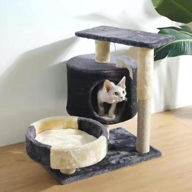 Imagem de Degrau 3 Em 1 Para Pets Com Arranhador E Casinha Para Gatos, Degrau Ajustável De 3 Degraus Para Cães E Gatos, Ideal Para Camas Altas, Sofás E Poltronas, Design Estável Para Pets Pequenos