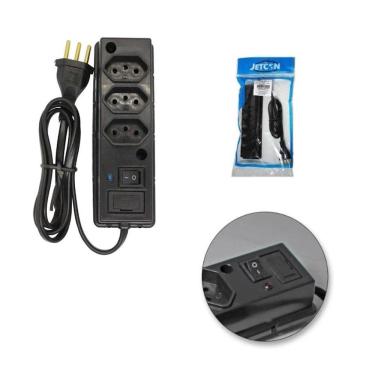 Imagem de Filtro Linha 3 Tomadas Extensão Com Fusivel E Interruptor