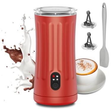 Imagem de Ovetedot Espumador De Leite, Vaporizador E Vaporizador Elétrico 4 Em 1, Espumador Automático Quente E Frio E Aquecedor De Leite Para Café, Latte, Cappuccino, Macchiato, Chocolate Quente (Cardinal R