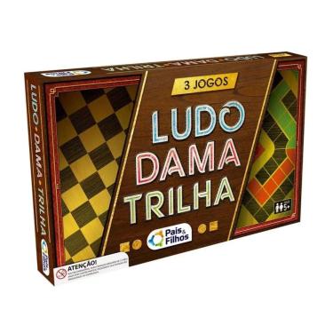 Imagem de Jogos Clássicos 3 em 1 Ludo Dama Trilha Dinâmico +5 Anos Pais e Filhos