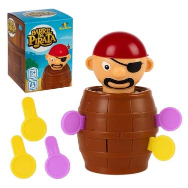 Imagem de Pula Pirata Pequeno Barril Educativo Infantil Brinquedo Criança - Miniatura