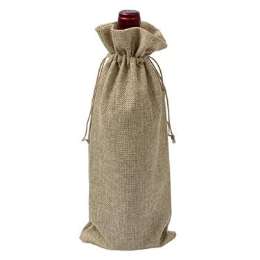 Imagem de Novos Sacos de Vinho Juta para Garrafas Tinto Saca Presente Champanhe Saco Embalagem Palha Decoração Festa Casamento