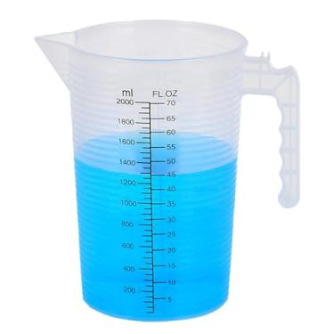 Imagem de Jarra de medição grande para cozinha, recipiente de plástico transparente de 2000 ml com alça, marcações de escala dupla (2000 ml)
