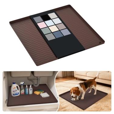 Imagem de URMONA Tapete de silicone impermeável sob a pia 55 cm x 55 cm, forro de prateleira para cozinha e banheiro, protetor de armário e balcão, armazenamento e organizadores, tapete de areia, itens