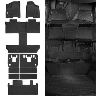 Imagem de NQOQN Tapetes de chão para todos os climas para Toyota Sienna 2011-2012 7 assentos tapetes de chão e tapete de porta-malas e tapetes de encosto para Toyota Sienna acessórios forro antiderrapante