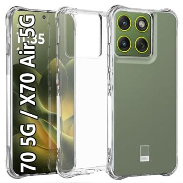 Imagem de USTIYA Capa para Motorola Moto Edge 70 5G / X70 Air 5G TPU transparente quatro cantos capa protetora transparente macia