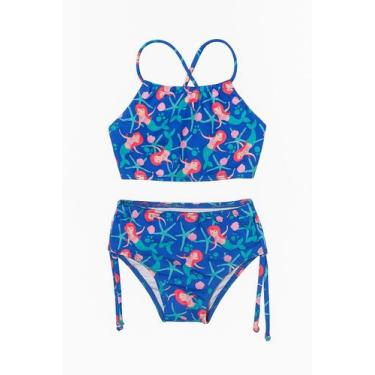 Imagem de Biquíni Infantil Juvenil Com Proteção Solar Uv 50 - Rey Shop, Azul, Se