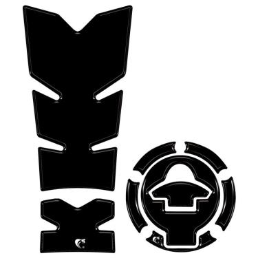 Imagem de Kit Protetor De Tanque E Bocal Resinado 3d Yamaha Fazer Fz25 2025-2026 Preto Liso Preto