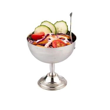 Imagem de Copo de sorvete de aço inoxidável, tigelas de sobremesa, minicopos redondos de iogurte, lanche, doces para salada e pudim de frutas