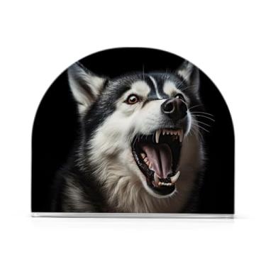 Imagem de Porta-guardanapos Husky Dog acrílico, porta-guardanapos de convidados para banheiro, dispensador de guardanapos de cozinha para guardanapos de papel de jantar