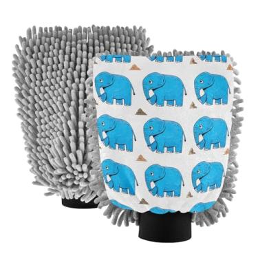 Imagem de ODAWA Blue Elephant Luvas de microfibra para lavagem de carro, pacote com 2, luvas de lavagem de carro para canhão de espuma 20,5 cm x 30 cm