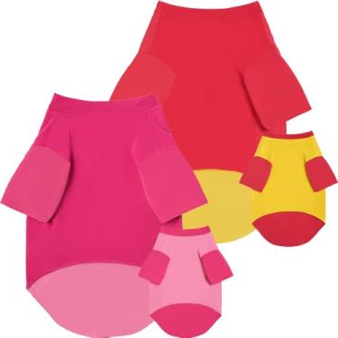 Imagem de Camisa ShuangMian, 2 peças (rosa e vermelha, pequena)