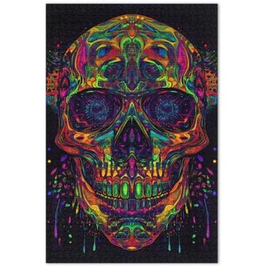 Imagem de Unicórnios roxos, cenário fantástico, quebra-cabeças de 1000 peças para adultos, quebra-cabeças engraçados exclusivos para adultos, quebra-cabeça de arte animal, 75 x 40 cm