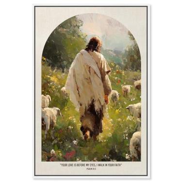 Imagem de Your Steadfast Love Impressão em tela Jesus Wall Art por Art Remedy, moldura branca, 50 x 76 cm