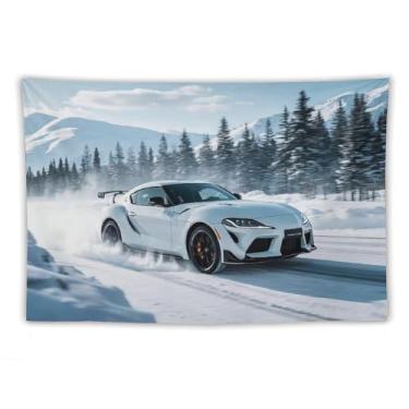 Imagem de HouLaiZhe JDM Tapeçaria de carro Snow Drift Jdm carro Sup para pendurar na parede quarto decoração de casa tapeçarias estética piquenique decoração de parede arte de parede para dormitório sala de