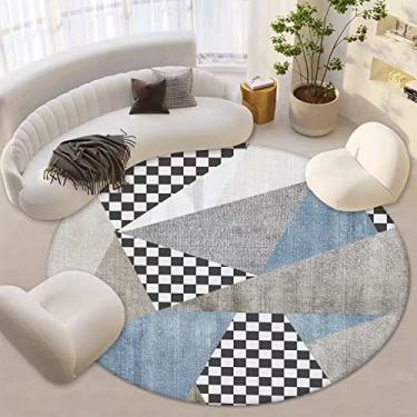 Imagem de Tapete redondo de veludo de cristal tapete redondo antiderrapante lavável, tapete macio e fofo para sala de estar, sofá, quarto, quarto infantil, decoração de berçário, A, diâmetro 80 cm