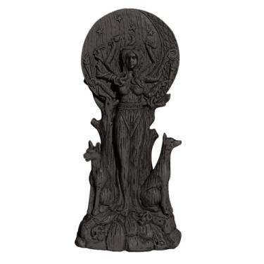 Imagem de JUAPL Estátua da Deusa da Deusa da Magia Hecate, Estátua da Deusa Ocidental, Magia e Bruxaria Deusa Altar Artesanato Ornamento de Mesa Criativo. (Preto)