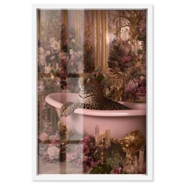 Imagem de Royal Beast I Shadowbox Print Bathroom Wall Art por Art Remedy, moldura branca, 28 x 40 cm