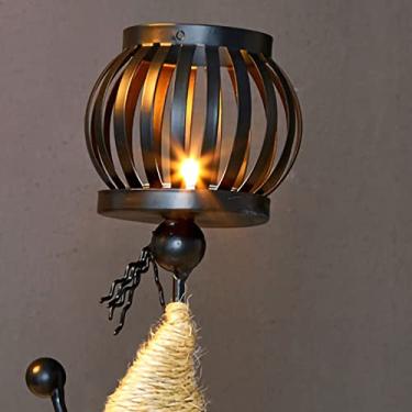 Imagem de Generic Candelabro Artístico de Corda de Cânhamo Em Forma única de Ferro Forjado para Decoração de Bar e Mesa de Sala de Jantar (Tipo E)