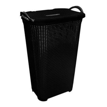 Imagem de Lixeira Cesto de Lixo 50 Litros com Tampa Basculante Preta Cor:Preto