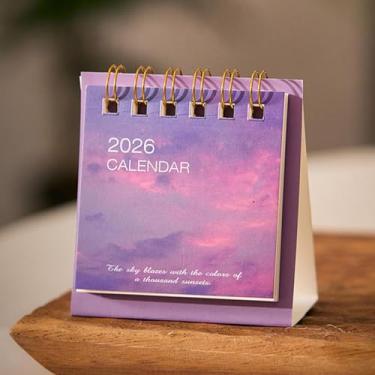 Imagem de Mini calendário 2026 simples, material escolar, escritório, agenda, agenda, mensal, acessórios de mesa, decoração