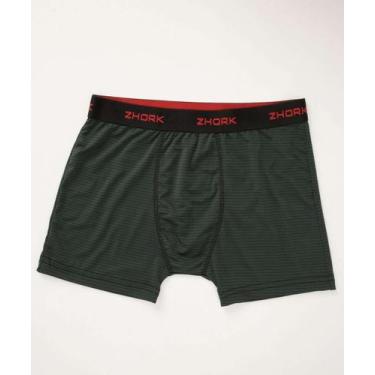 Imagem de Cueca Boxer Listrada Masculina-01100 - ZHORK, Verde, G