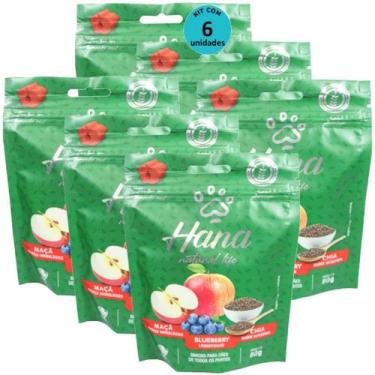 Imagem de Hana Natural Life Maçã Blueberry Chia 80g Snacks Para Cães Adultos Kit