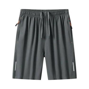 Imagem de Shorts De Corrida Masculinos plus Size Dry Fit Pretos Para Academia, F