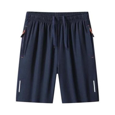 Imagem de Shorts De Corrida Masculinos plus Size Dry Fit Pretos Para Academia, F