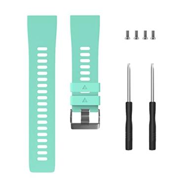 Imagem de VEVEL Pulseira de substituição pulseira de relógio pulseira de silicone pulseira macia para Garmin Forerunner 35 pulseira de relógio inteligente (cor: azul-petróleo)
