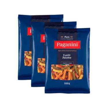 Imagem de Kit 3X: Macarrão Fusilli Tricolore Paganini 500g