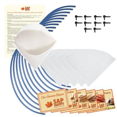 Imagem de SAP HAPPY SUGARIN SUPPLIES Kit De Batida De Xarope De Bordo - (10) Torneiras Para Árvores De Bordo, (10) Gotas De Tubo De Xarope De Bordo De Qualidade Alimentar De 3', (5) Filtros De Xarope De Bordo D