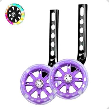 Imagem de Rodinha Lateral Bike Aro 16 20 24 Infantil Reforçada C/ Regulagem Led 