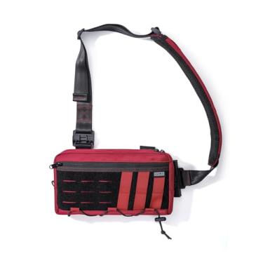 Imagem de TACTICAL_GEEK Bolsa tiracolo Cache L3C EDC, mochila leve de ombro, viagem caminhada, transporte oculto, bolsa transversal, mochila de peito, alça ambidestro para caminhadas (vermelha)