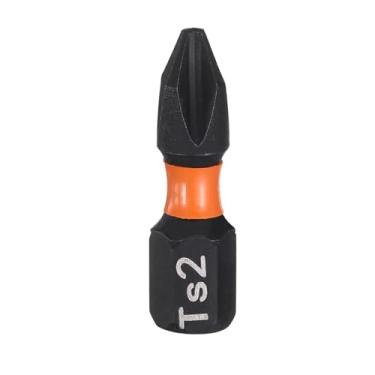 Imagem de HARFINGTON Chave de fenda Phillips #2 PH2, haste sextavada de 1/10.2 cm, brocas magnéticas de 25 mm de comprimento, chave de fenda industrial de aço S2 para chaves de impacto, preto/vermelho