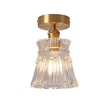 Imagem de Luminária de teto de vidro meados do século moderno lâmpada de teto flor vidro abajur luzes semi pendentes para quarto, corredor, entrada, cozinha, sala de jantar, bar
