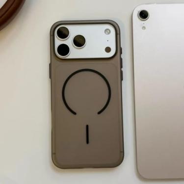 Imagem de Capa de luxo transparente com carregamento para iPhone Air 16 15 14 13 12 Pro Max Plus (para iPhone 16/Preto)