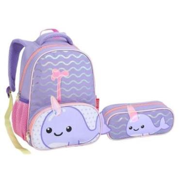 Imagem de Kit Mochila e Estojo de Costas Creche ZOOP-Unissex