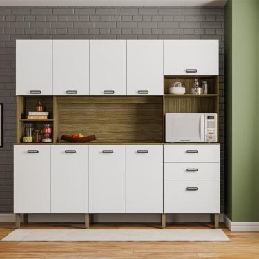 Imagem de Armario De Cozinha Compacta 10 Portas 2 Gavetas Toronto - Freijó/supremo