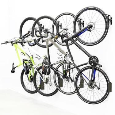 Imagem de Bntyok Suporte de parede giratório para bicicleta, suporte de parede de metal com mangas duráveis, suporte vertical para bicicleta que economiza espaço com giro de 180° para casa e garagem, suporte de