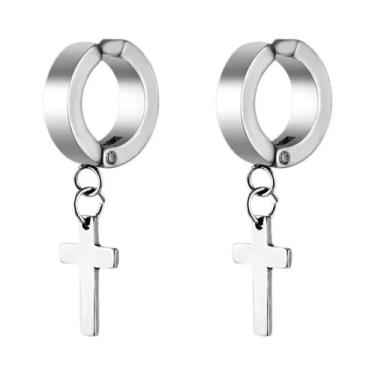 Imagem de Brincos De Clipe Com Pingente De Cruz Da Moda, Não Perfurantes, Para H