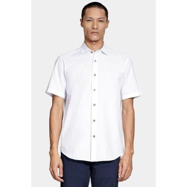 Imagem de Camisa Aramis Manga Curta Slim Algodão Flame Soft Branco-Masculino