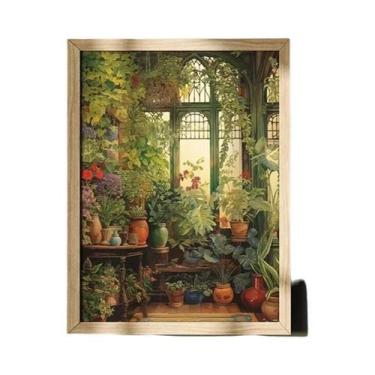 Imagem de Arte Em Tela De Folhas Botânicas Verdes, Plantas De Interior, Decoraçã