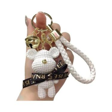 Imagem de Chaveiro De Resina Com Ursinho E Coelhinho Fofo, Laço E Sino, Pingente