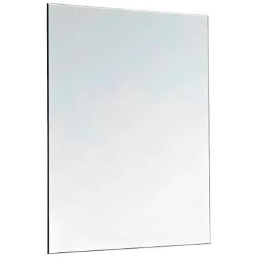 Imagem de Espelho Lapidado 80x40cm Retangular 3mm com Suporte, Dupla Face ou Bot