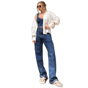 Imagem de CALÇA JEANS FEMININA RETA CINTURA ALTA 24330-Feminino
