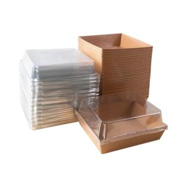 Imagem de Conjunto De Caixas Para Embalagem De Bolos Pequenos E Muffins Com Tamp