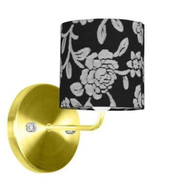 Imagem de Arandela Dourado De Cupula Cilíndrica Floral Prata - MARRYLUZ